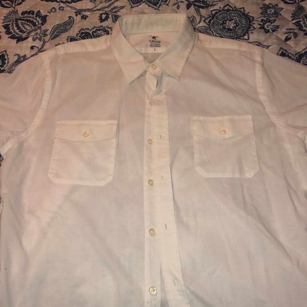 IZod Seaside Poplin Shortsleeved Shirt White